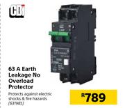 CBI 63A Earth Leakage No Overload Protector
