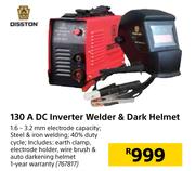 Disston 130A DC Inverter Welder & Dark Helmet
