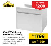 Builders Coral Wall Hung Bathroom Vanity