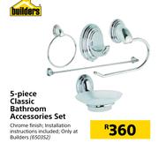 Builders 5 Piece Classic Bathroom Accessories Set