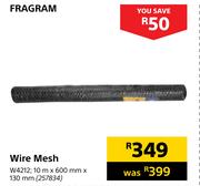 Fragram Wire Mesh W4212-10m x 600mm x 130mm