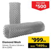 Diamond Mesh 1.8mm, 75mm x 1.8mm x 30m Each