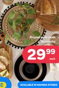 Round Pom Pom Placemats-Each