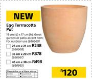 Egg Terracotta Pot 19cm x 17cm