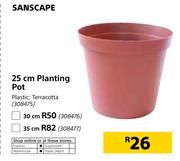 Sanscape 35cm Planting Pot In Terracota Plastic
