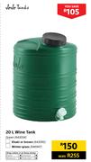 JoJo Tanks 20Ltr Wine Tank In Green/Khaki Or Brown Or Winter Grass-Each