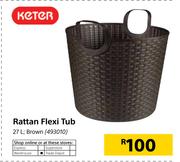 Keter 27Ltr Rattan Flexi Tub In Brown