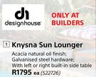  Design House Knysna Sun Lounger-Each