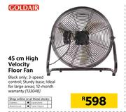 Goldair 45cm High Velocity Floor Fan