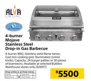 Alva 4 Burner Mojave Stainless steel Drop In Gas Barbecue