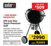 Weber 570mm One Touch Premiun Grill With Free Weber Briquettes