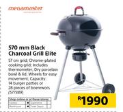 Mega Master 570mm Black Charcoal Grill Elite