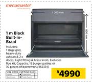 Mega Master 1m Black Built In Braai