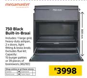 Mega Master 750 Black Built In Braai