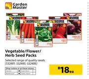 Garden Master Vegetable/ Flower/ Herb Seed Packs-Each