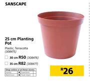 Sanscape 30cm Plastic Planting Pot Terracotta
