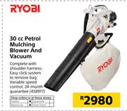 Ryobi 30cc Petrol Mulching Blower And Vacuum