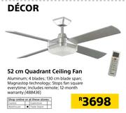 Decor 52cm Quadrant Ceiling Fan