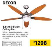 Decor 52cm 5-Blade Ceiling Fan