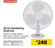 Goldair 30cm Oscillating Desk Fan