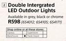 Design House Double Intergrated LED Outdoor Light In Grey, Black Or Chrome