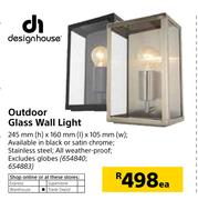 Design House Outdoor Glass Wall Light-Each