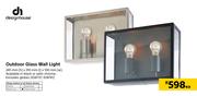 Design House Outdoor Glass Wall Light 245x310x100mm Without Globes-Each