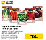 Garden Master Vegetables/Flower/Herb Seed Packs-Each