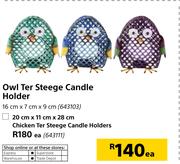 16cm x 7cm x 9cm Owl Ter Steege Candle Holder-Each