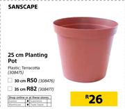 Sanscape 30cm Plastic Planting Pot Terracotta