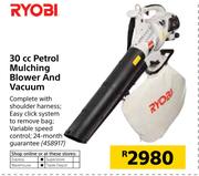 Ryobi 30cc Petrol Mulching Blower & Vacuum