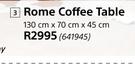 Design House Roma Coffee Table-130cm x 70cm x 45cm
