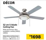 Decor 52cm 5 Blade Ceiling Fan
