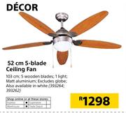 Decor 52cm 5 Blade Ceiling Fan