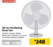 Goldair 30cm Oscillating Desk Fan
