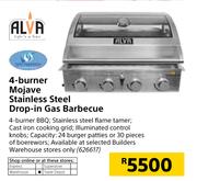 Alva 4 Burner Mojave Stainless Steel Drop In Gas Barbeque