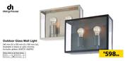 Design House Outdoor Glass Wall Light-245mm(h) x 310mm(l) x 100mm(w) Each
