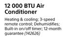 Goldair 12000 BTU Air Conditioner