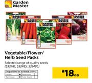 Garden Master Vegetables/Flower/Herb Seed Packs-Each