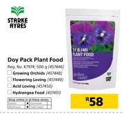 Starke Ayres Doy Pack Plant Food/Growing Orchids/Flowering Loving/Acid Loving/Hydrangea Food-500g Ea