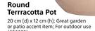 Round Terracotta Pot-20cm(d) x 12cm(h)
