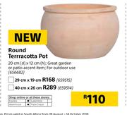 Round Terracotta Pot-40cm(d) x 26cm(h)