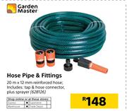 Garden Master Hose Pipe & Fittings-20m x 12mm 