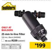 Builders 25mm In Line Filter