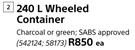 Keter 240Ltr Wheeled Container-Each