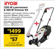 Ryobi 1200W Lawnmower & 300W Trimmer Kit