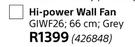Goldair Hi Power 66cm Wall Fan Grey GIWF26