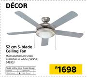 Decor 52cm 5 Blade Ceiling Fan