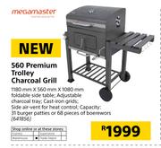 Megamaster 560 Premium Trolley Charcoal Grill-1180mm x 560mm x 1080mm