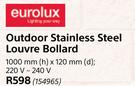 Eurolux Outdoor Stainless Steel Louvre Bollard 220V-240V-1000mm(h) x 120mm(d)